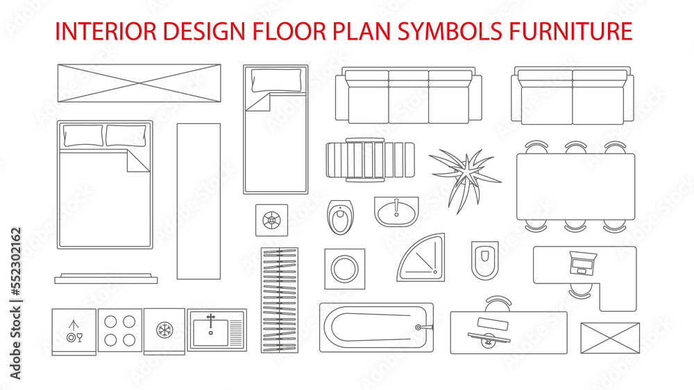 Icon Design Elements For Floor Plan