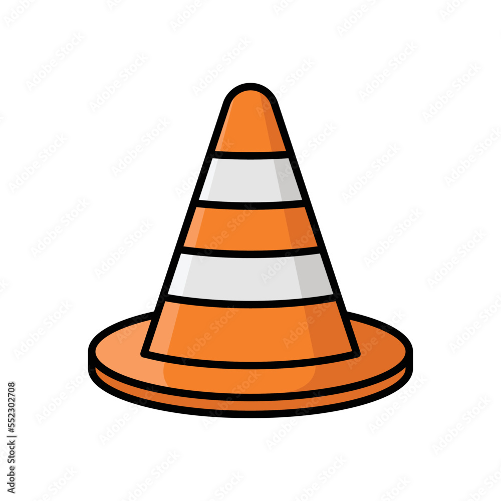 traffic cone icon vector design template in white background