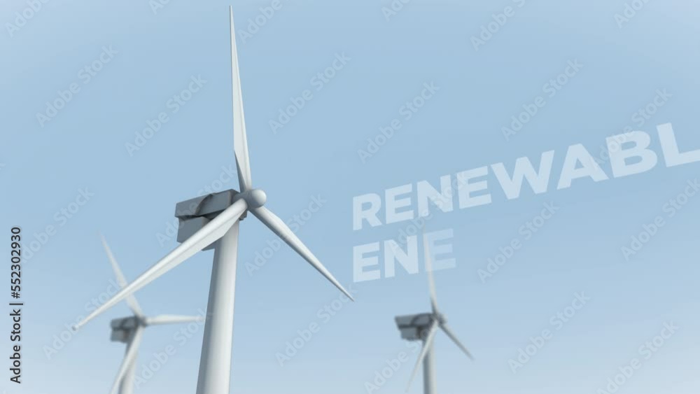 Video Stock A Wind Generator is Starting and Multiple Turbines are