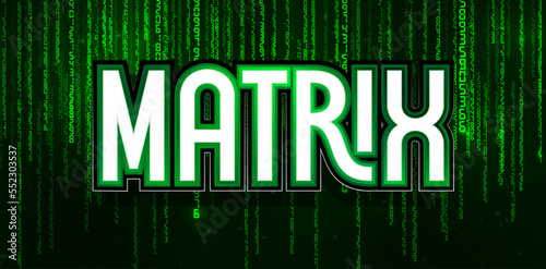 Matrix background. Binary code texture. Falling green numbers. Data visualization concept. Futuristic digital backdrop. One and zero digits. Computer screen template. Vector illustration photo