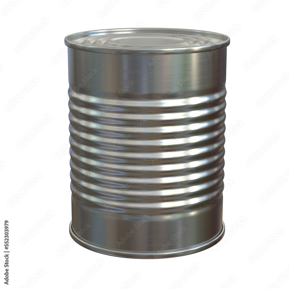 Tin can, aluminum can isolated on white background 3d rendering