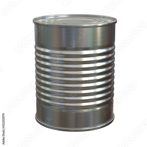 Tin can, aluminum can isolated on white background 3d rendering