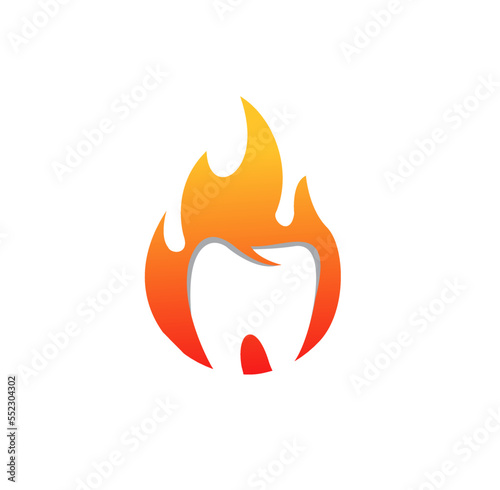 fire dent logo design concept vector illustration