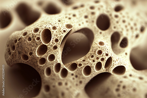 Macro view of bone structure illustration.