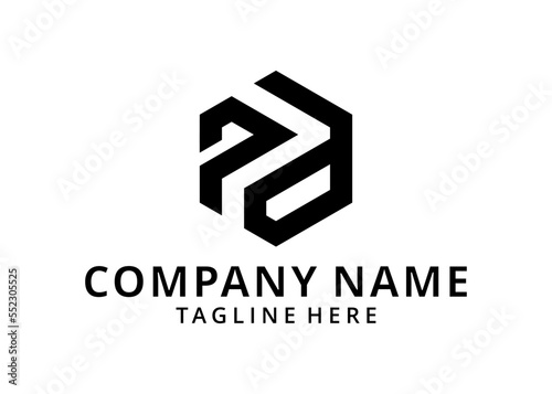 Illustration Letter PD Monogram Logo Design Icon Template White Background