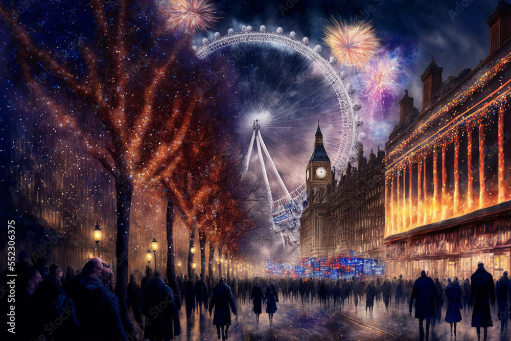 London Christmas or New Year celebration 2023
