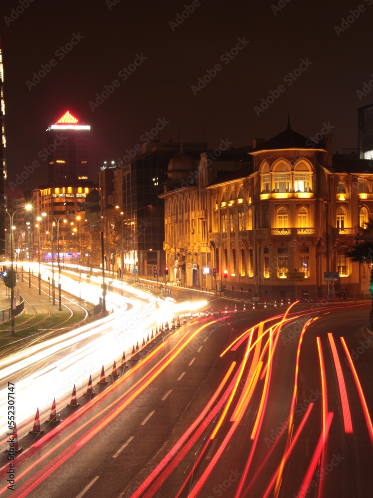 night traffic in the city