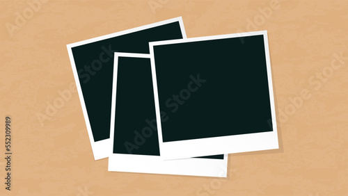 Blank Instant Picture Frames on Wall Template