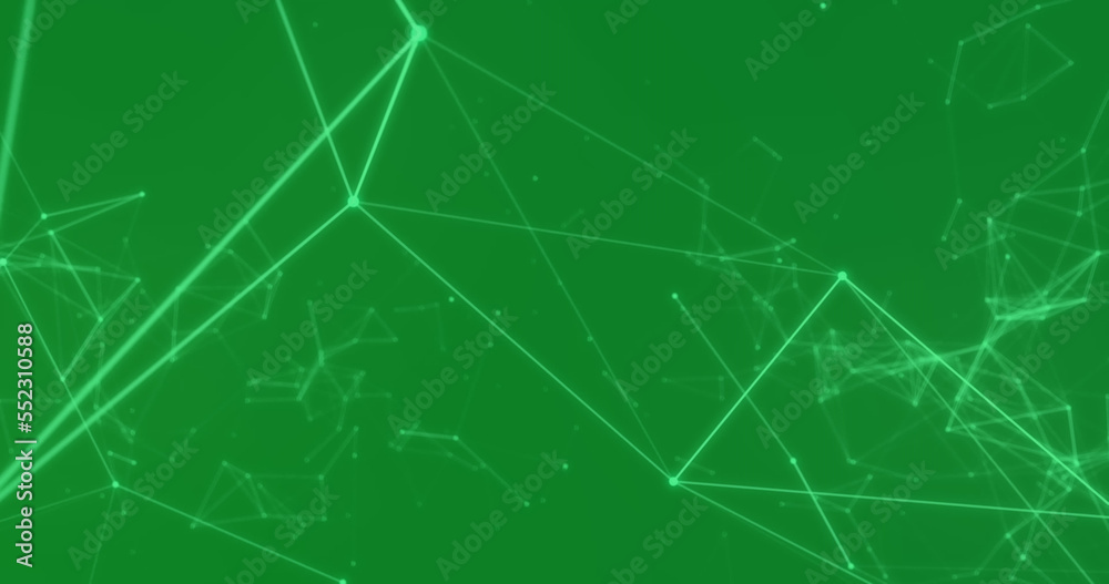 Image of qr code with white network of connections on green background