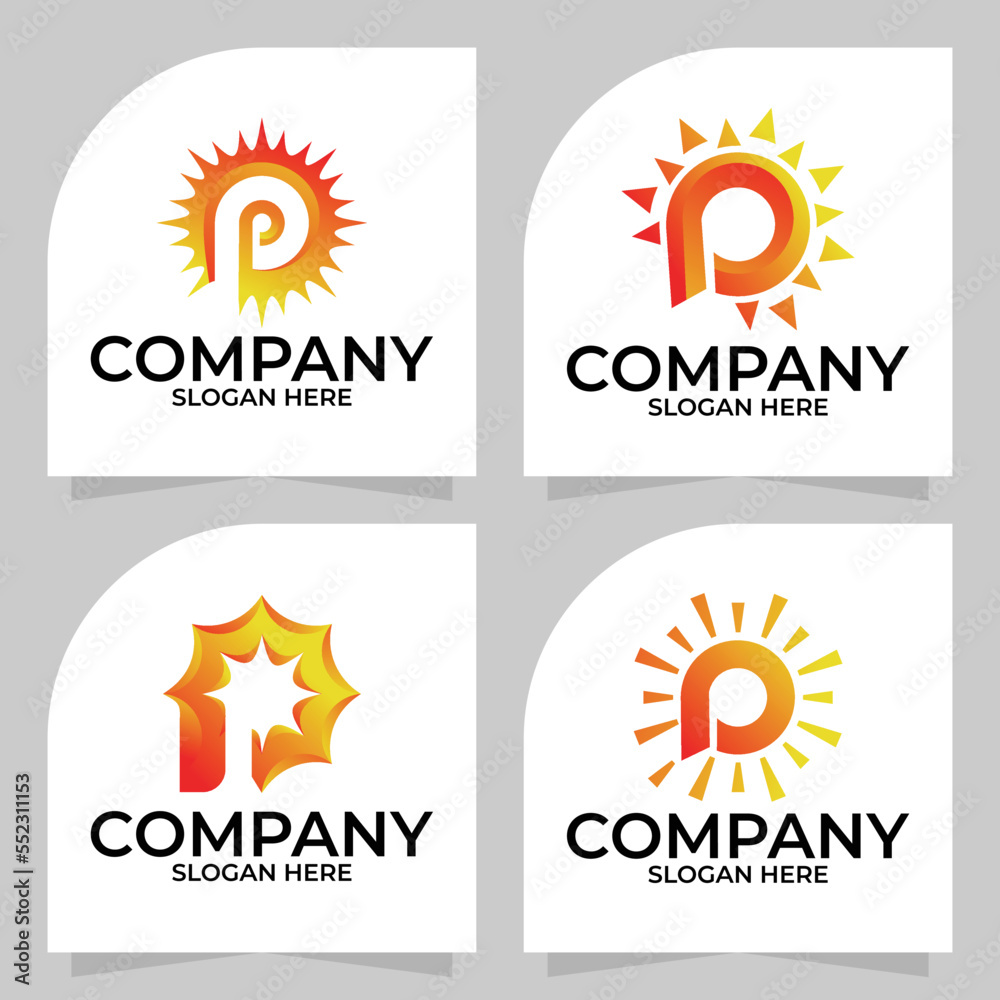 Fototapeta premium set of sun point logo vector design template