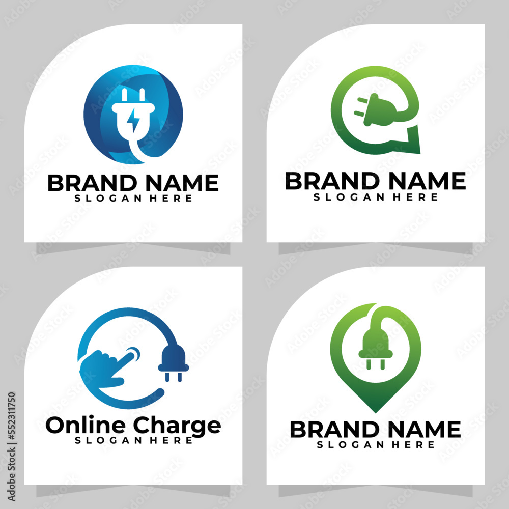 set of recharge logo vector design template set of recharge logo vector design template