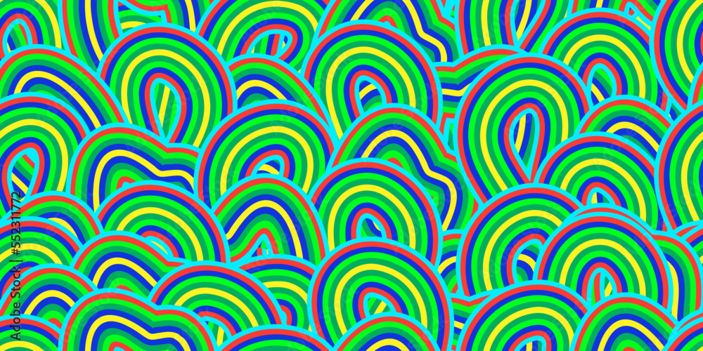 Abstract green purple trippy psychedelic seamless pattern in 70s hippie style. Colorful vector retro weird background. Crazy psychodelic illustration. Hallucination wallpaper. Vintage party graphic Abstract green purple trippy psychedelic seamless pattern in 70s hippie style. Colorful vector retro weird background. Crazy psychodelic illustration. Hallucination wallpaper. Vintage party graphic