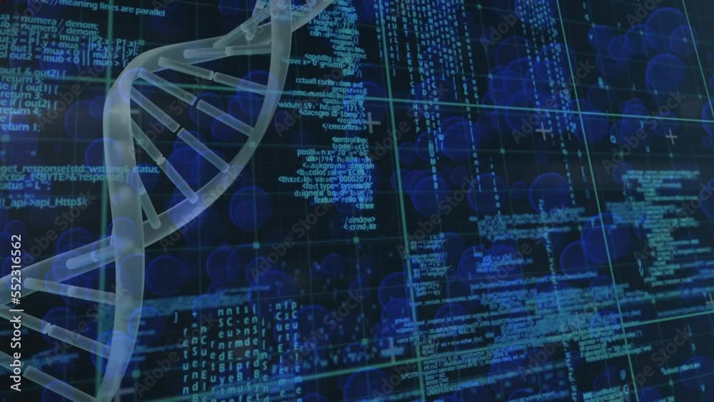 Animation of dna strand and data processing Animation of dna strand and data processing