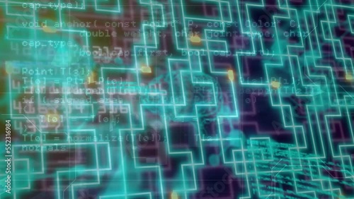 Wallpaper Mural Animation of glowing connections and digital data processing on dark background Torontodigital.ca