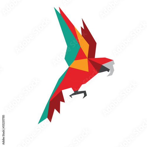 Polygon Flying parrot Illustration