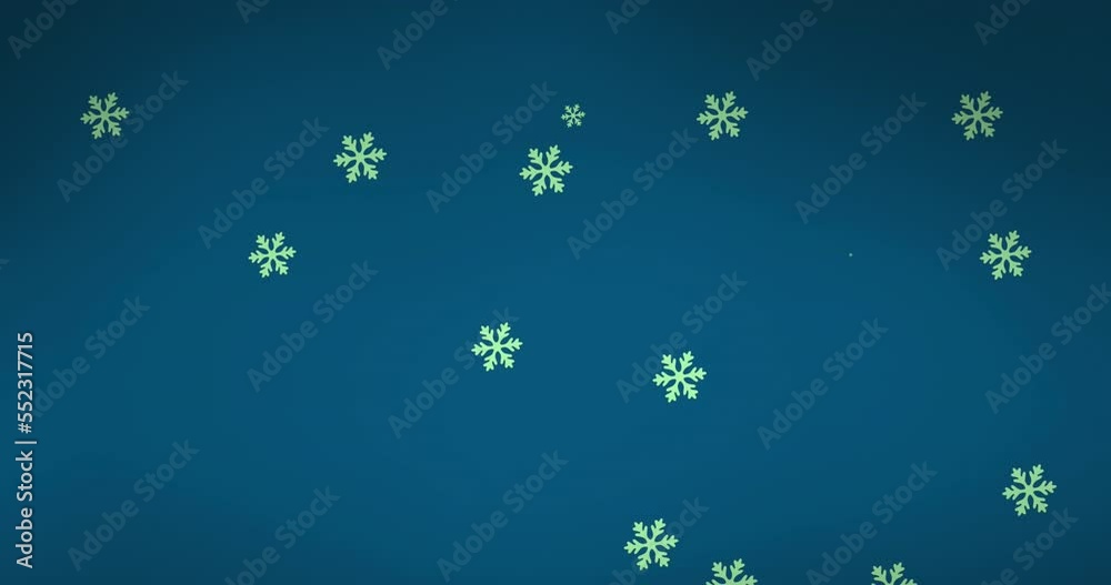 Animation of snow falling on blue background Animation of snow falling on blue background