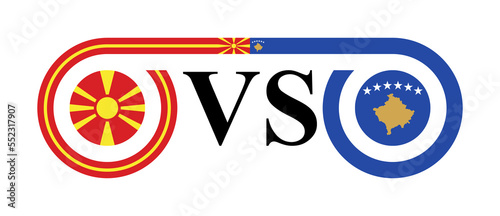 the concept of north macedonia vs kosovo. vector illustration isolated on white background photo