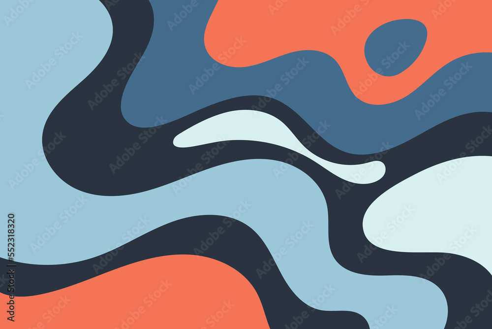 Groovy retro psychedelic with colorful waves. Vector illustration in background texture style retro 60s 70s 90s