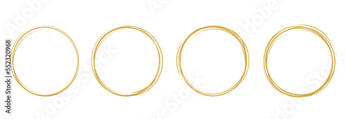 Set of geometric round gold frames isolated on white.Golden Geometrical frames.Simple abstract golden circle.Set of luxury gold frames collection.Wedding invitation elements.