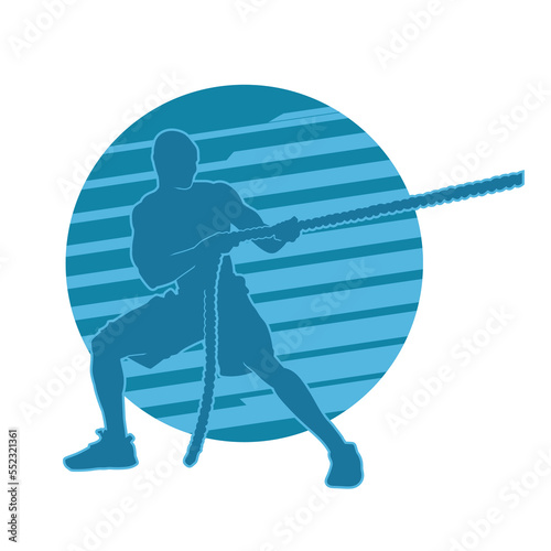 tug of war athlete isolated vector silhouette