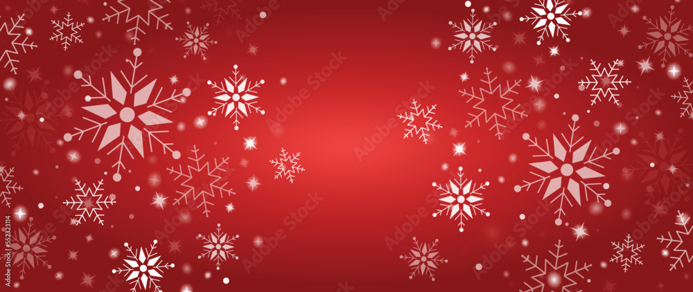Elegant winter snowflake background vector illustration. Luxury decorative snowflake and sparkle on gradient red background. Design suitable for invitation card, greeting, wallpaper, poster, banner. Elegant winter snowflake background vector illustration. Luxury decorative snowflake and sparkle on gradient red background. Design suitable for invitation card, greeting, wallpaper, poster, banner.