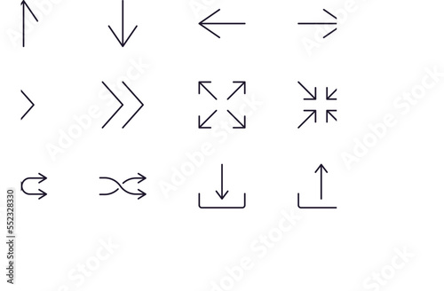 Arrow line icon on white background