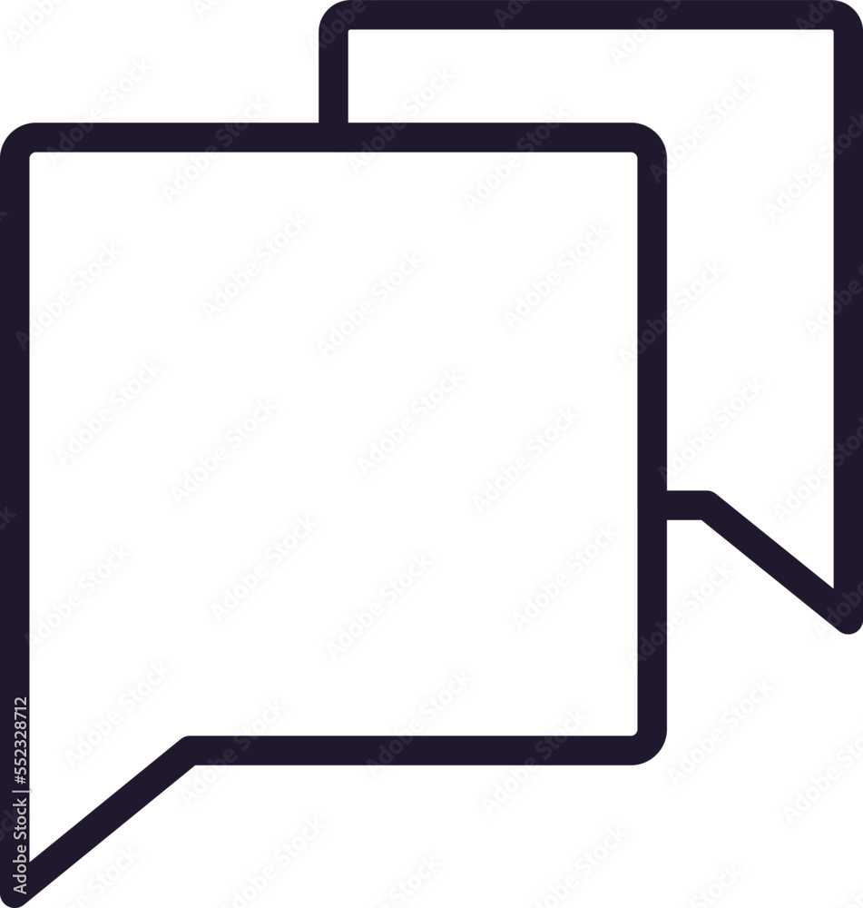 Speech bubble line icon on white background Speech bubble line icon on white background