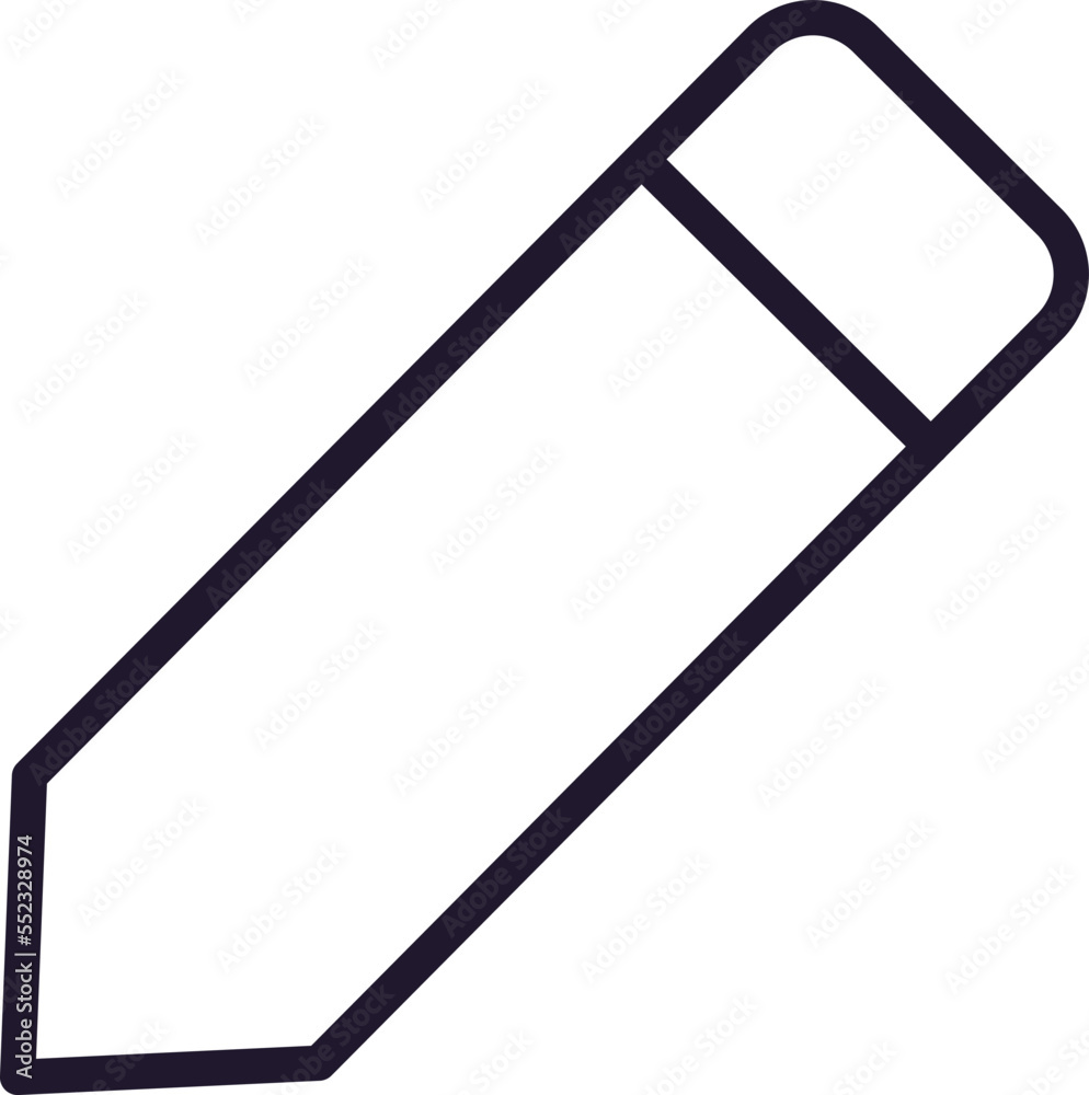 Simple sign and symbols for UI. Suitable for web sites, apps, internet stores. Editable stroke. Vector line icon of pencil