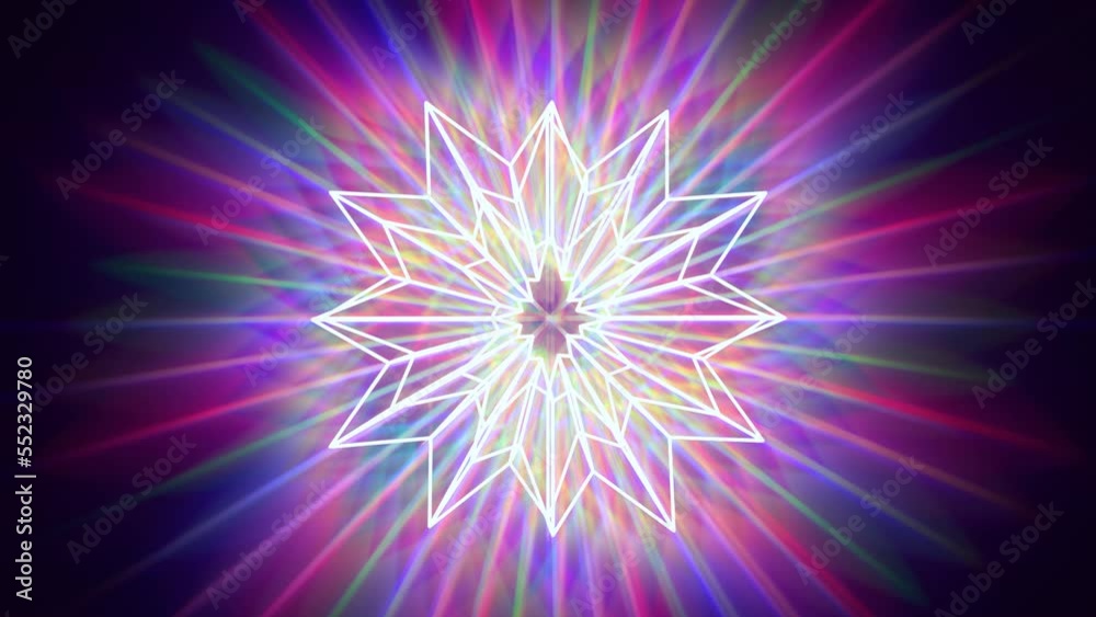 looped 3d animation rotation of a sacred geometry star on a transparent background