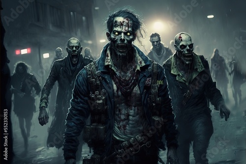 illustration d'apocalypse zombie, morts vivants