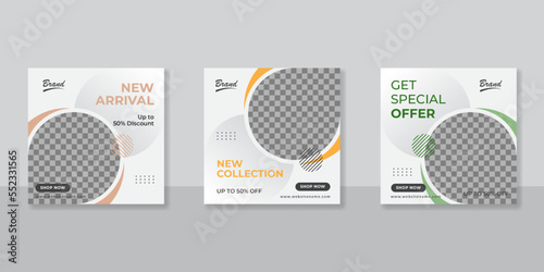 Modern promotion square web banner for social media mobile apps. Elegant sale and discount promo backgrounds for digital marketing