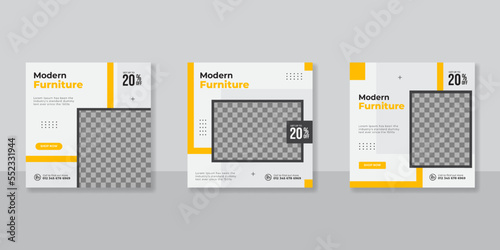 Modern Furniture social media post templates design