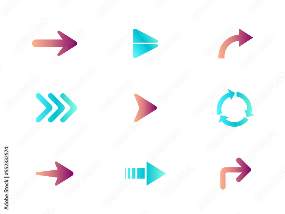 Arrows set vector collection. Arrow icon. Arrow. Cursor simple arrows. on a white background vector illustration Arrows set vector collection. Arrow icon. Arrow. Cursor simple arrows. on a white background vector illustration