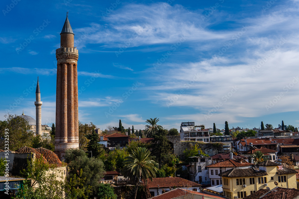 antalya, turkey old town kaleici. mosque against the sky