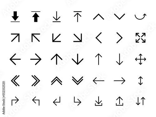 Arrows set vector collection. Arrow icon. Arrow. Cursor simple arrows. on a white background vector illustration