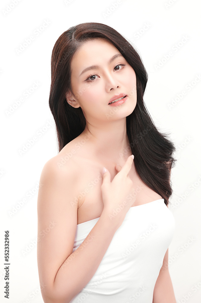Beautiful young asian woman with clean fresh skin on white background, Face care, Facial treatment, Cosmetology, beauty and spa, Asian women portrait. Beautiful young asian woman with clean fresh skin on white background, Face care, Facial treatment, Cosmetology, beauty and spa, Asian women portrait.