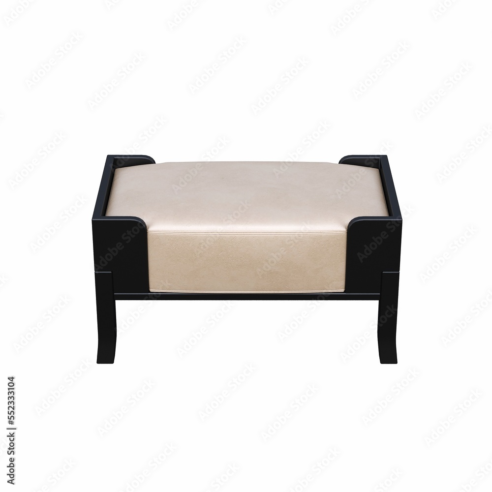 ottoman pouf isolated on white background, interior furniture, 3D illustration, cg render ottoman pouf isolated on white background, interior furniture, 3D illustration, cg render