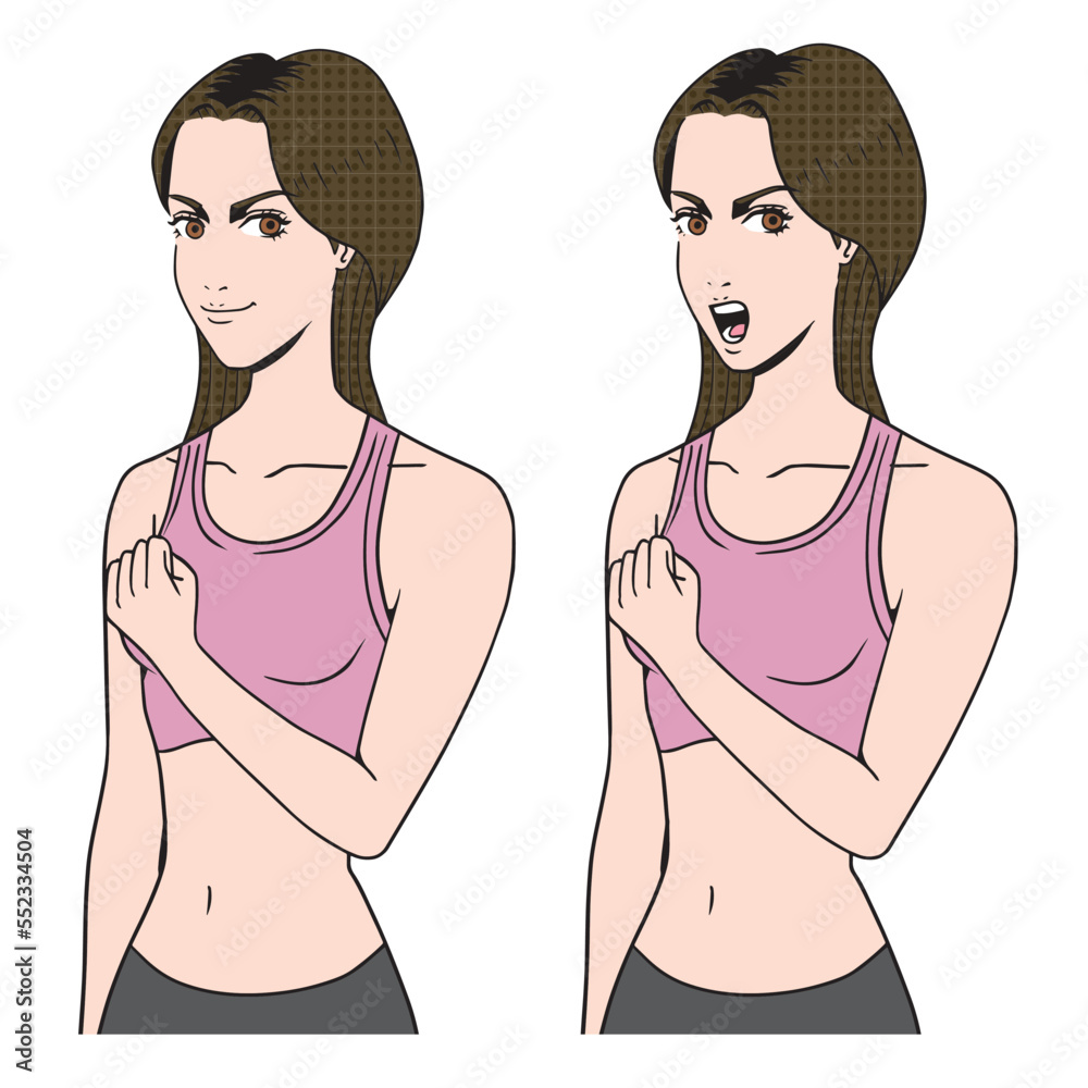 アメコミタッチのフィットネスをする白人