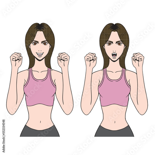 アメコミタッチのフィットネスをする白人