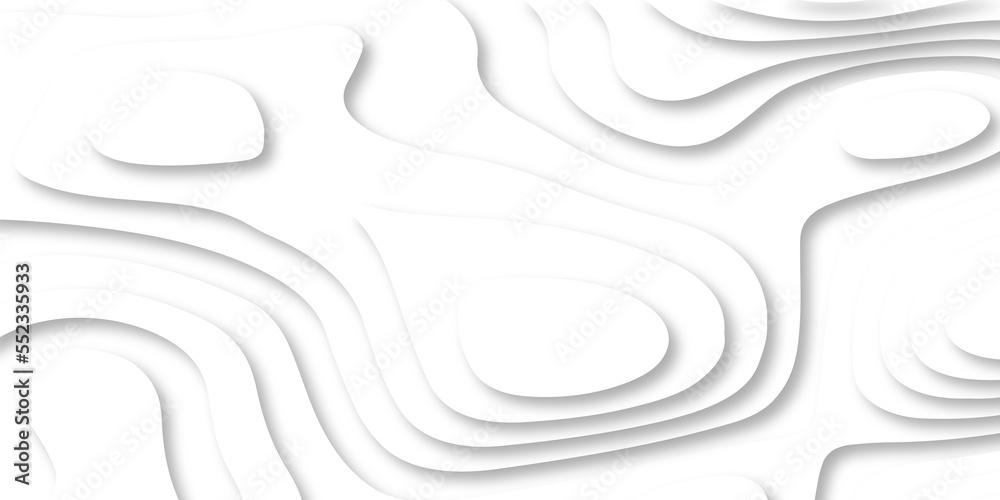 Abstract Luxury paper cut background, Abstract decoration, white pattern lines gradients, 3d Vector illustration, topographic canyon map light relief texture, curved layers. Abstract Luxury paper cut background, Abstract decoration, white pattern lines gradients, 3d Vector illustration, topographic canyon map light relief texture, curved layers.