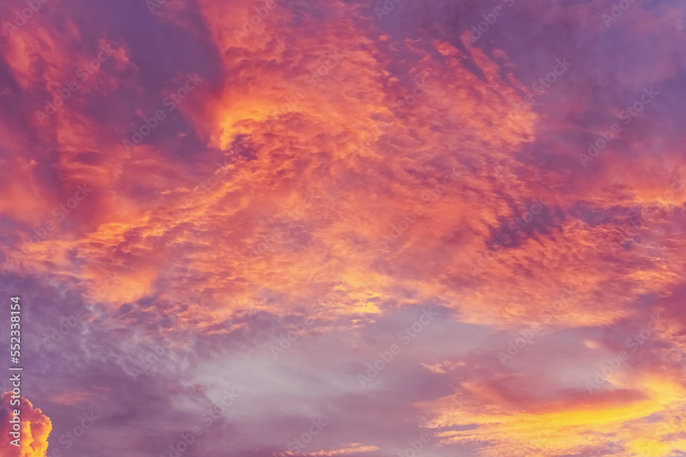 Sunset sky and clouds abstract background.