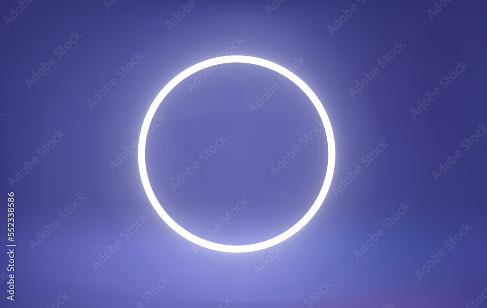 Very peri color room with bright neon circle framwe. 3d vector premium showcase for display products Very peri color room with bright neon circle framwe. 3d vector premium showcase for display products