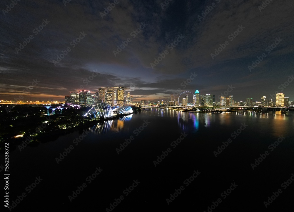 Night view of city Singapore