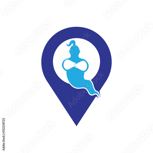 Genie Logo Design. Magic Fantasy genie concept logo.