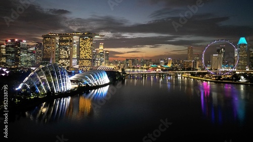 Night view of city Singapore