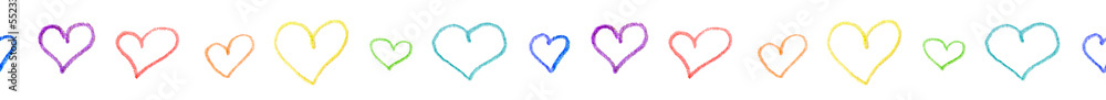 Hand drawn linear red hearts on white Hand drawn linear red hearts on white