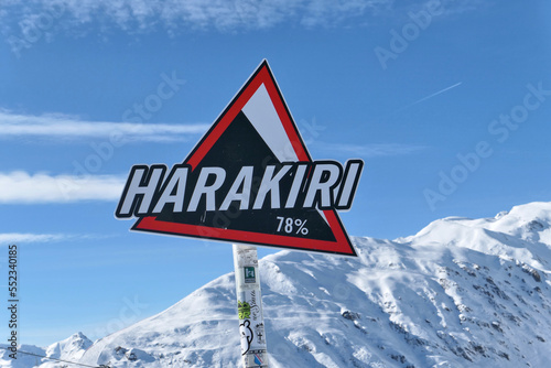 Harakiri the steepest ski slope in Austria. photo