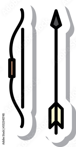 ステッカースポーツ用品イラスト 弓道
