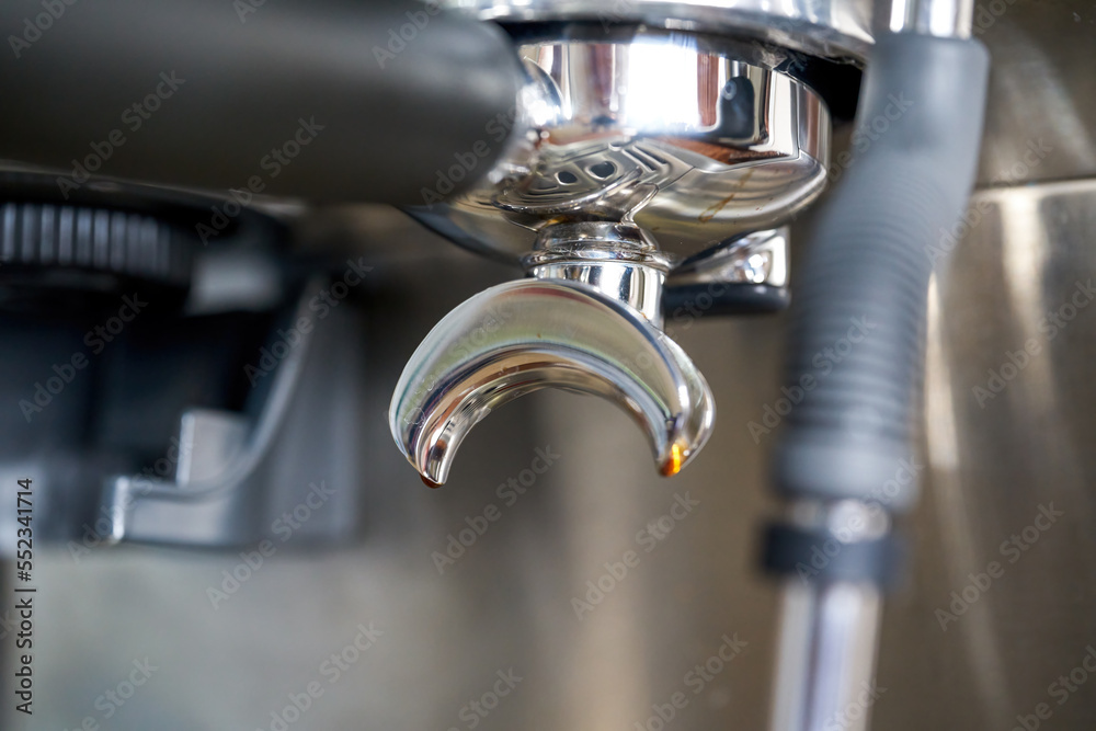 Close-up of coffee maker used by espresso machine Close-up of coffee maker used by espresso machine