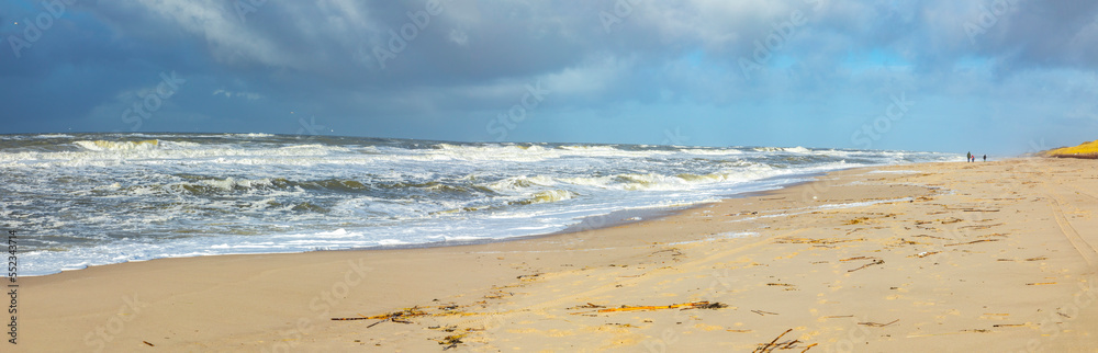 view to beach in Sylt in bad weather